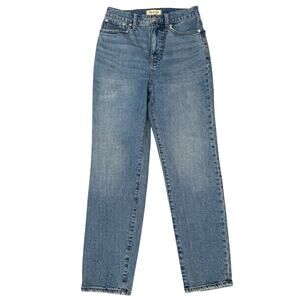 Madewell The Momjean in Basley Wash Mom Jeans Ankle Length Blue - Size 26
